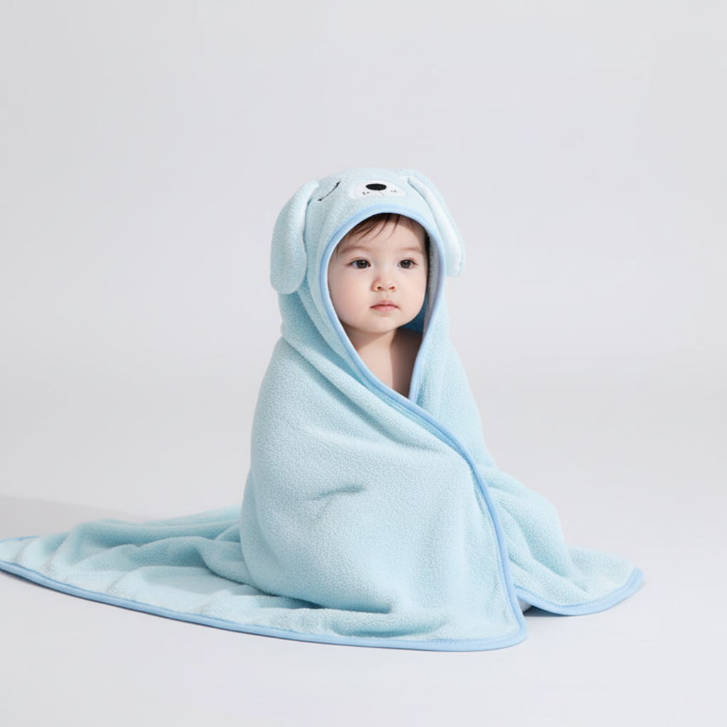 Hooded baby handdoek