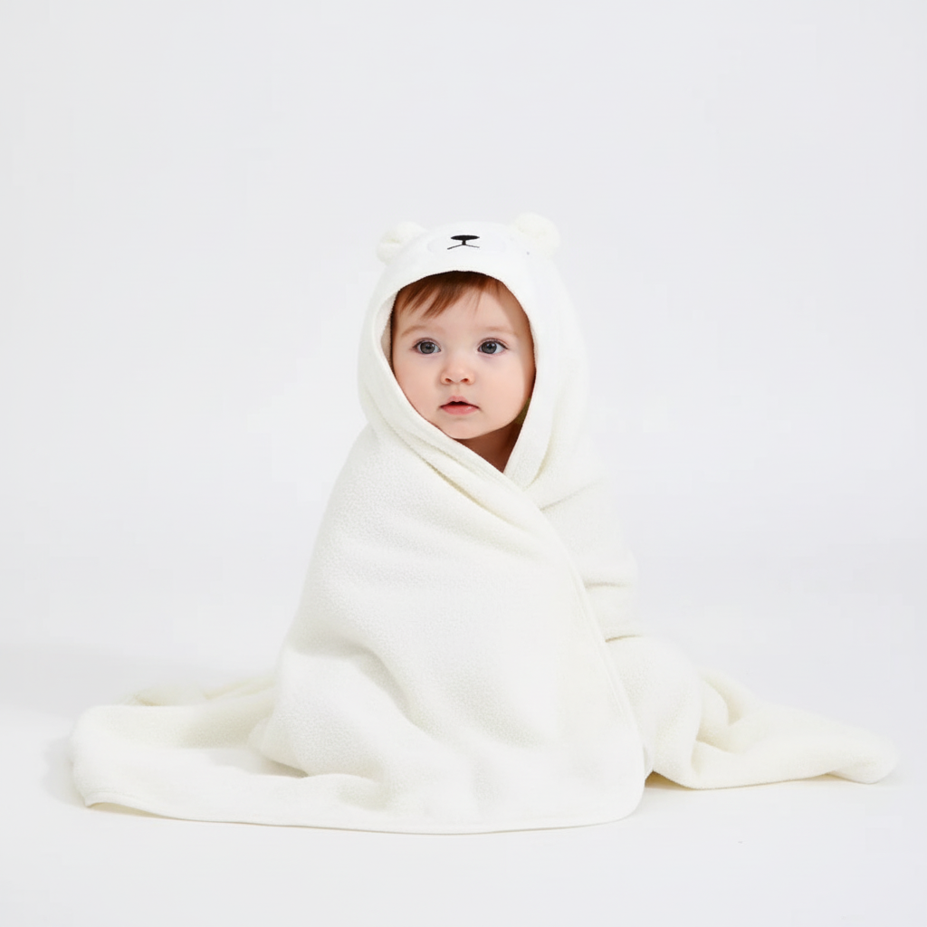 Hooded baby handdoek