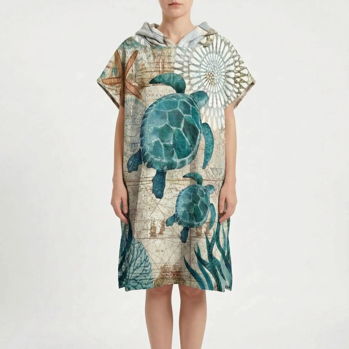 Strandponcho met capuchon