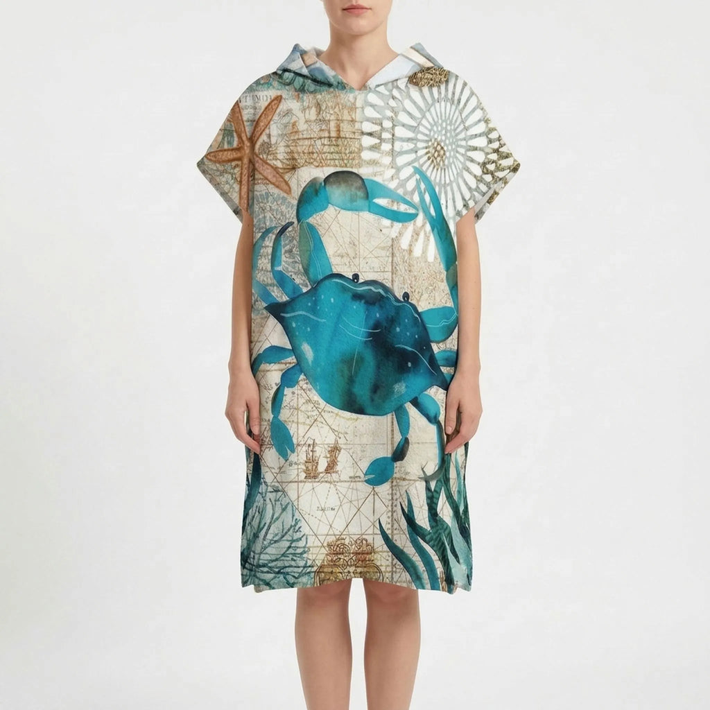 Strandponcho met capuchon