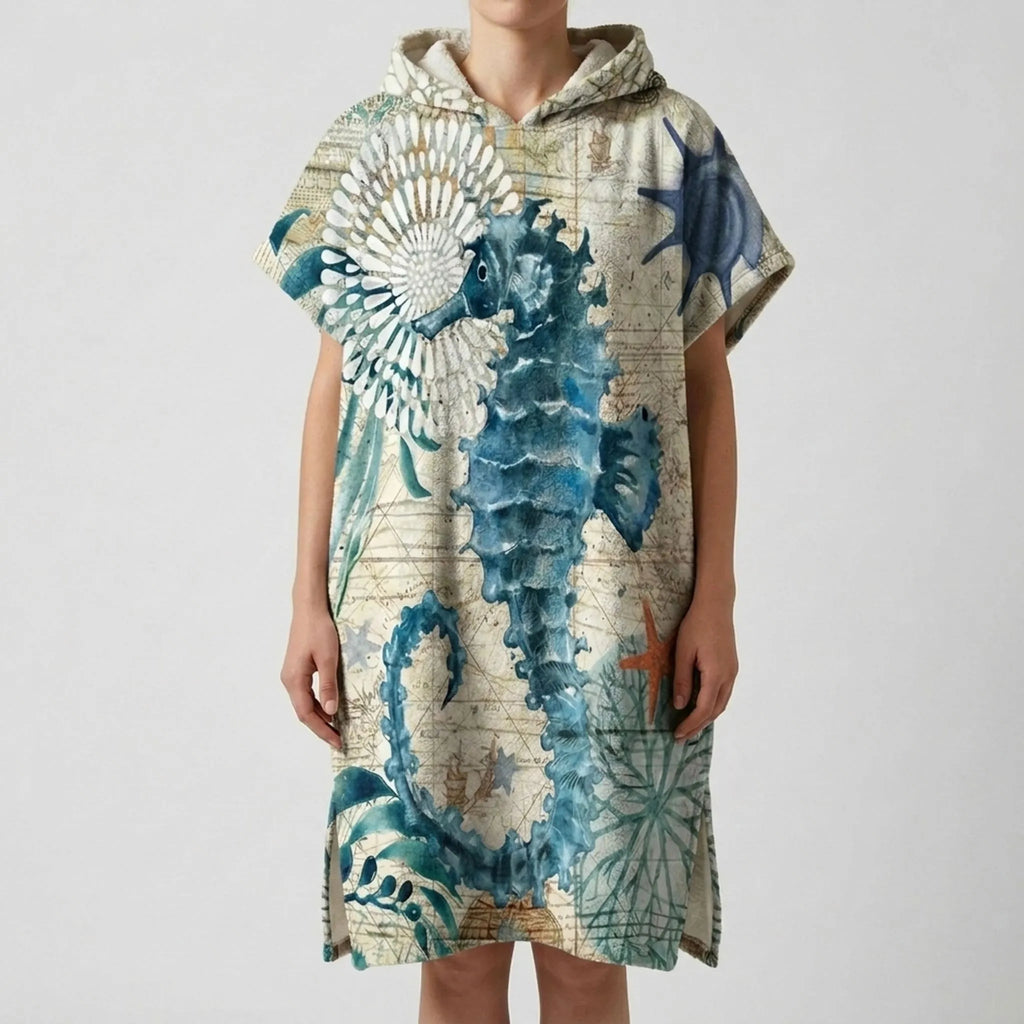 Strandponcho met capuchon