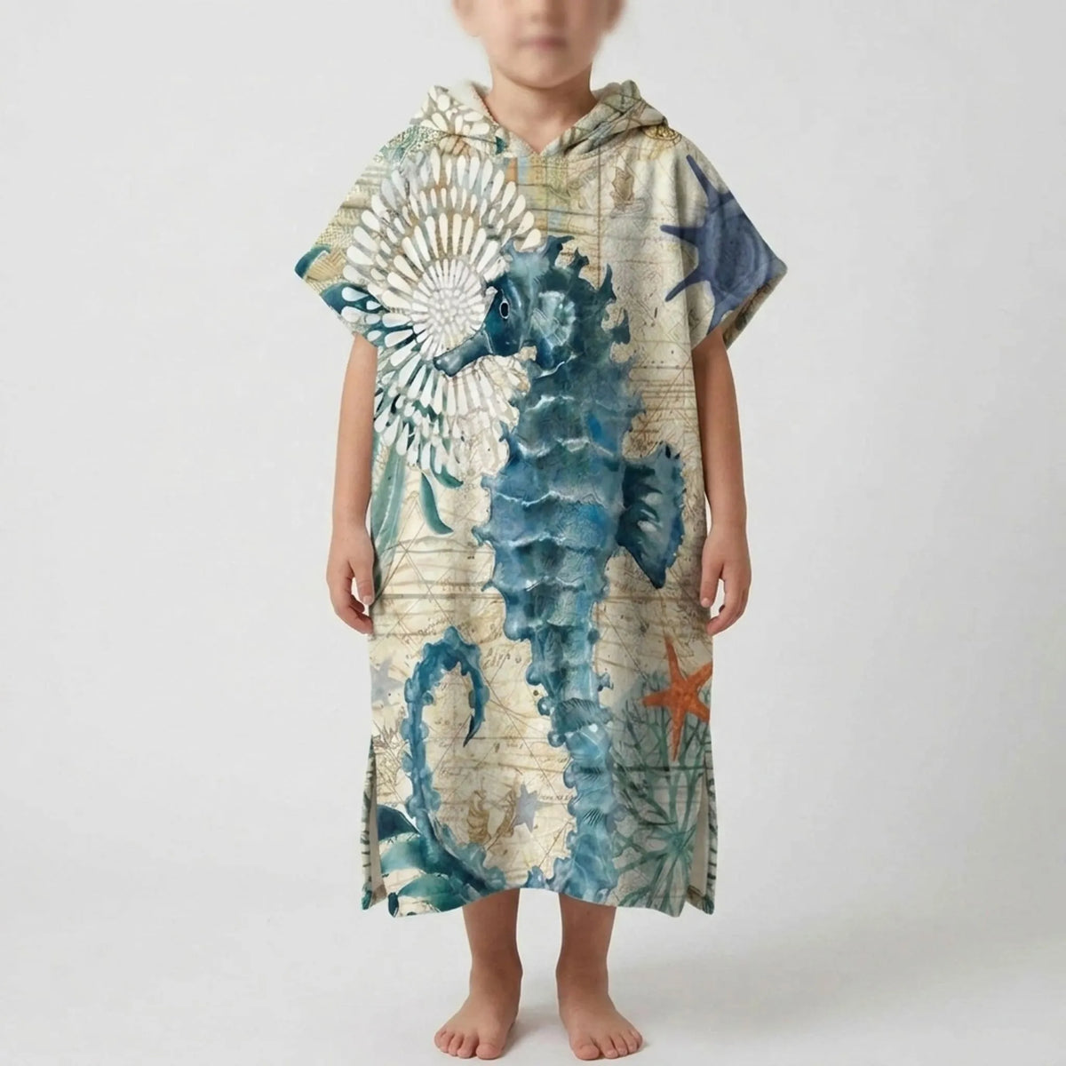 Strandponcho met capuchon