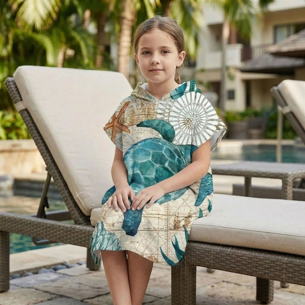 Strandponcho met capuchon