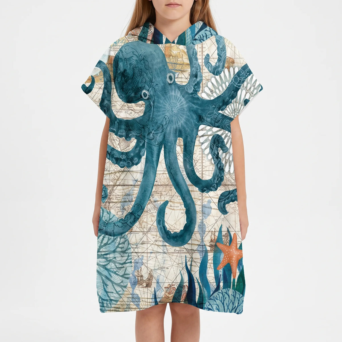 Strandponcho met capuchon