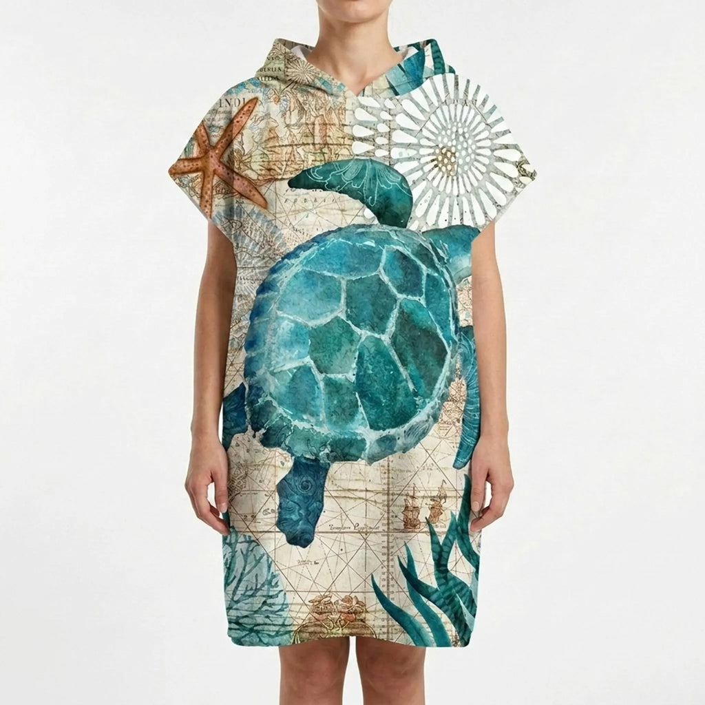 Strandponcho met capuchon
