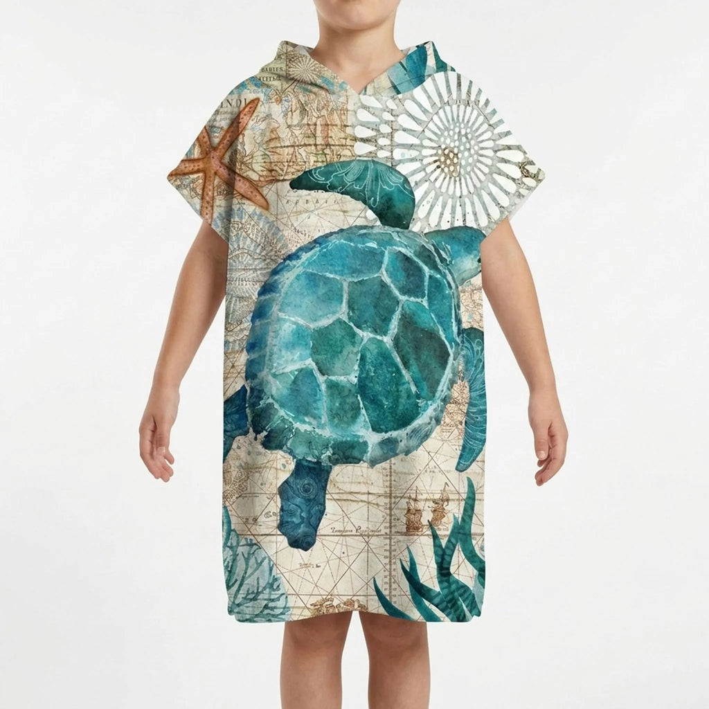 Strandponcho met capuchon