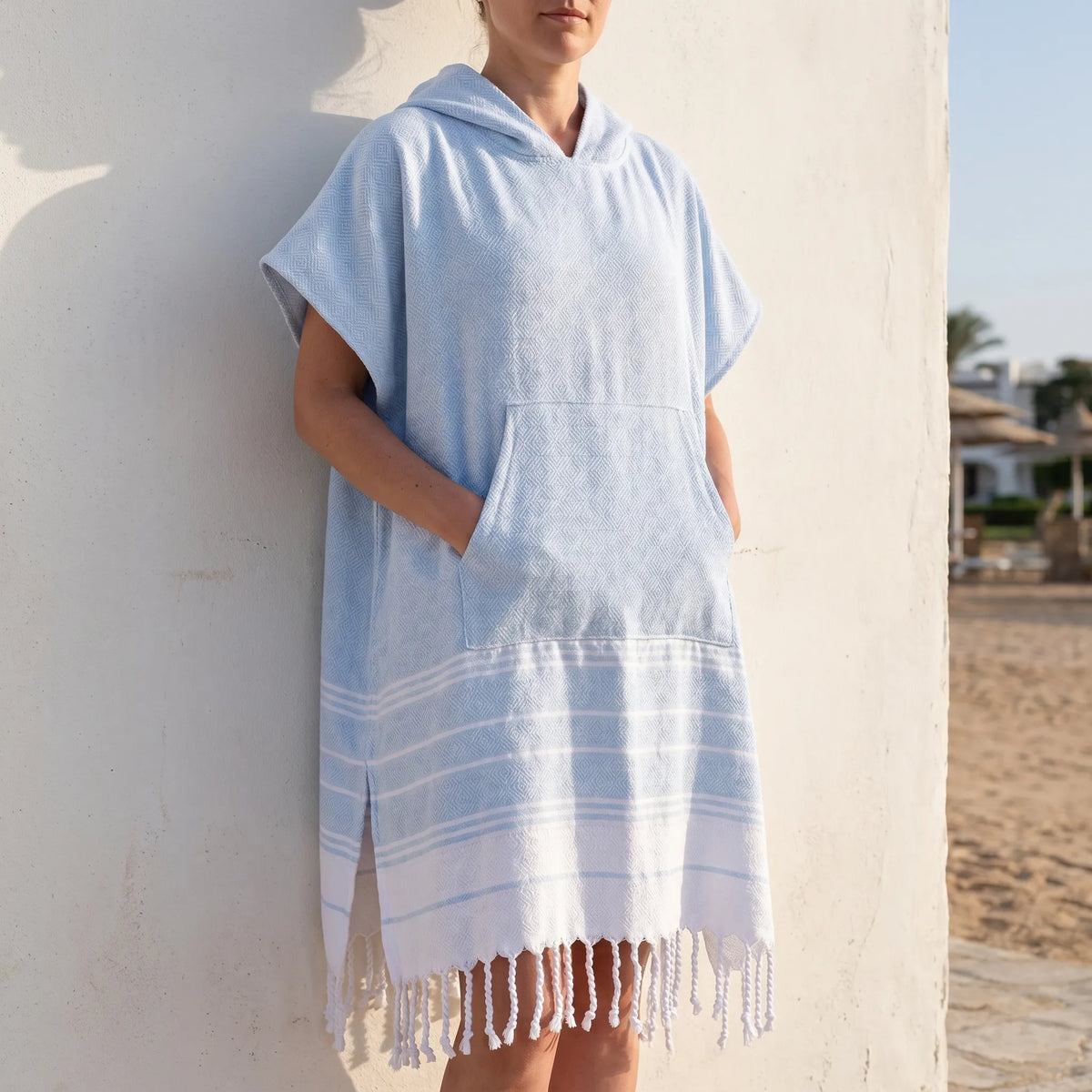 Handdoekponcho met capuchon