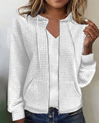 Casual comfort damesvest met zakken en trekkoorden