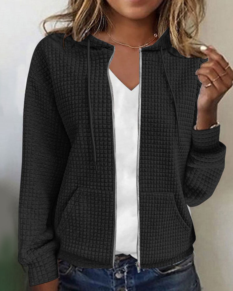 Casual comfort damesvest met zakken en trekkoorden