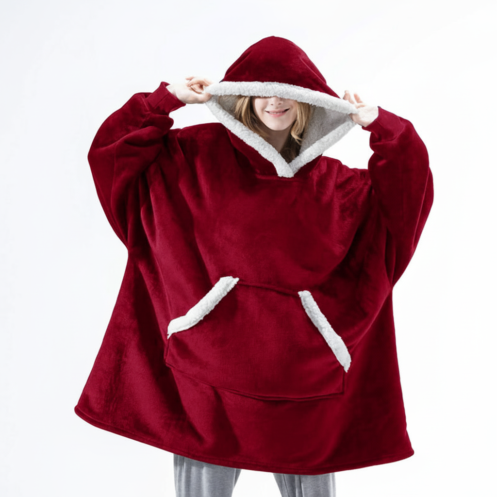 Hoodie en dekentje gecombineerd