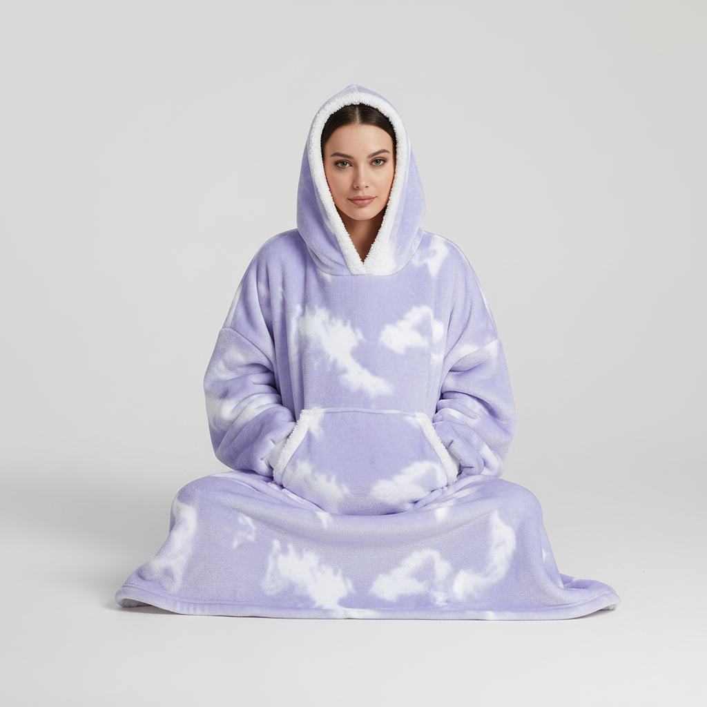 Hoodie en dekentje gecombineerd