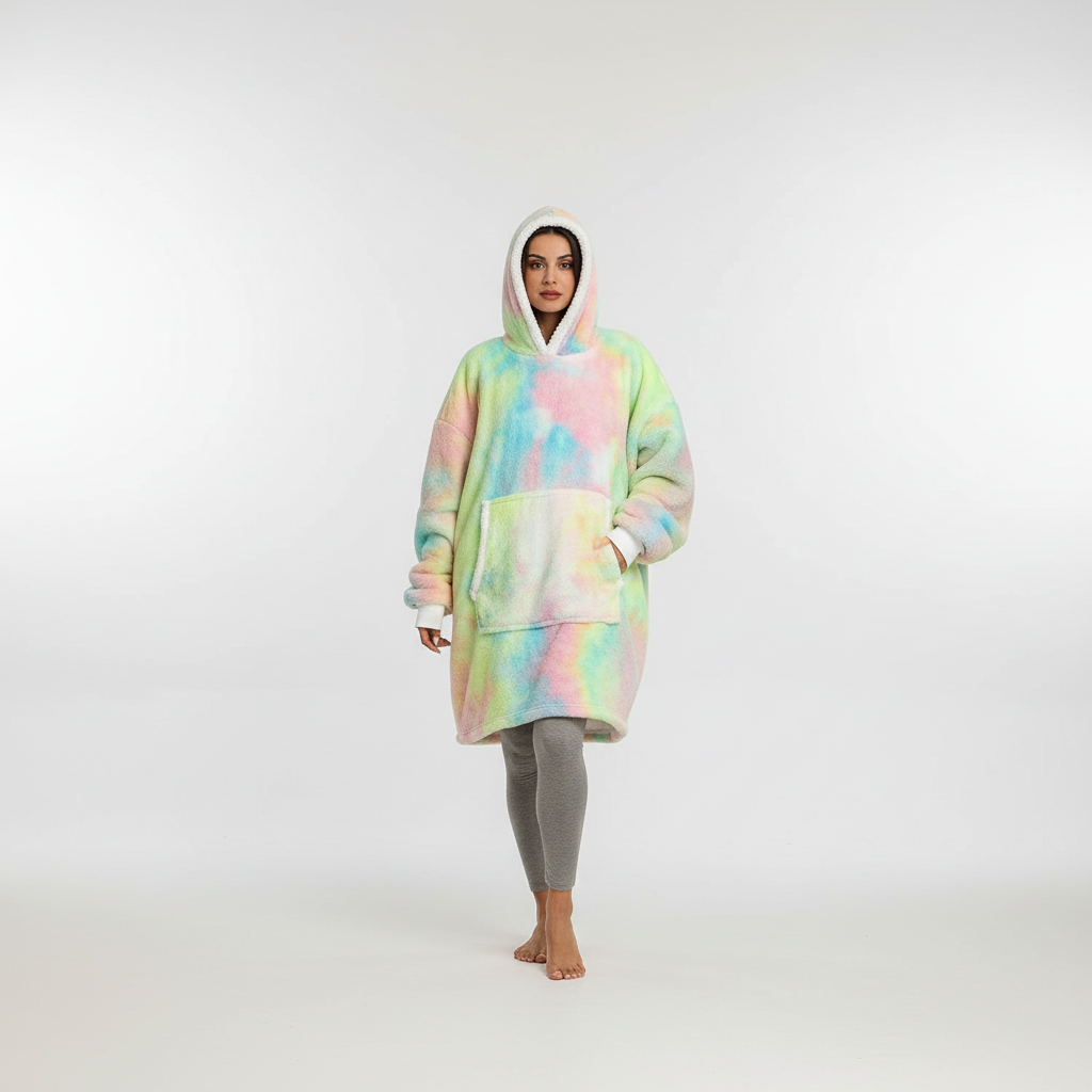 Hoodie en dekentje gecombineerd
