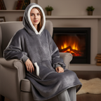 Hoodie en dekentje gecombineerd