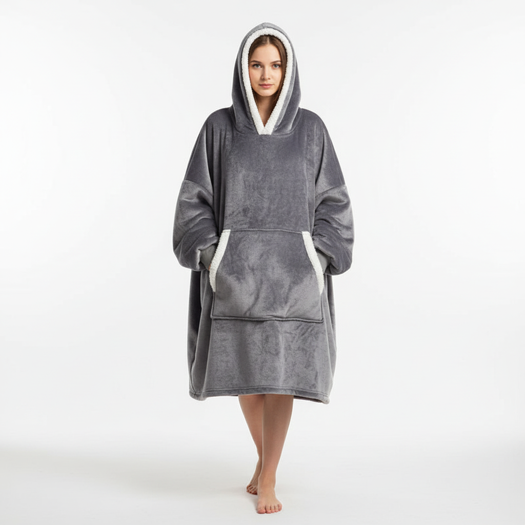 Hoodie en dekentje gecombineerd
