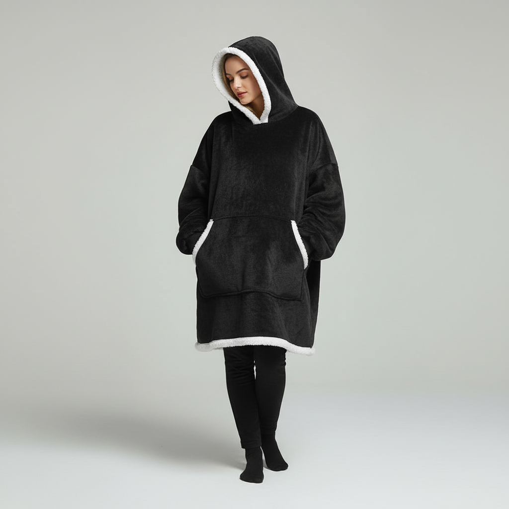 Hoodie en dekentje gecombineerd