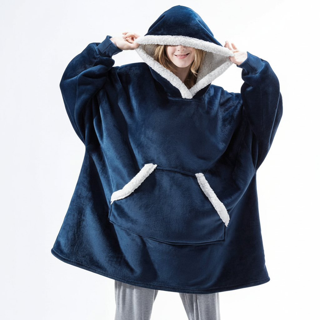 Hoodie en dekentje gecombineerd