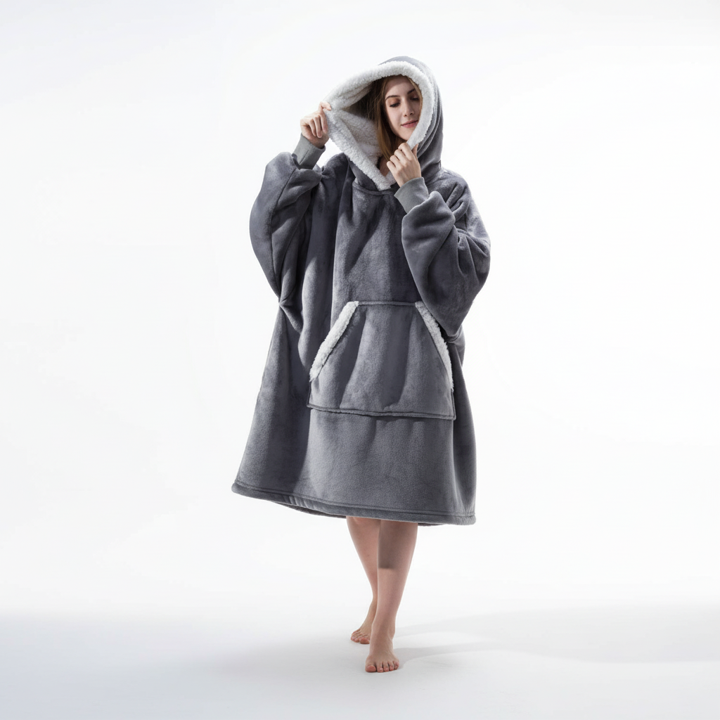 Hoodie en dekentje gecombineerd