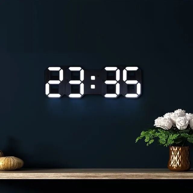 3D LED wandklok met dimbare verlichting