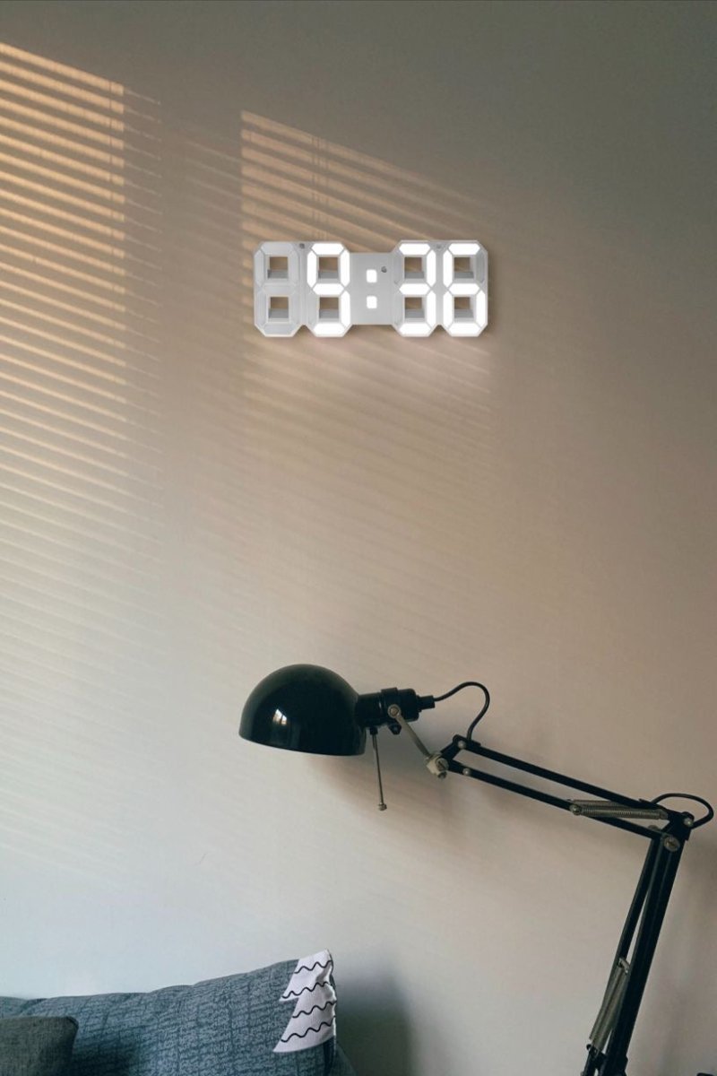 3D LED wandklok met dimbare verlichting