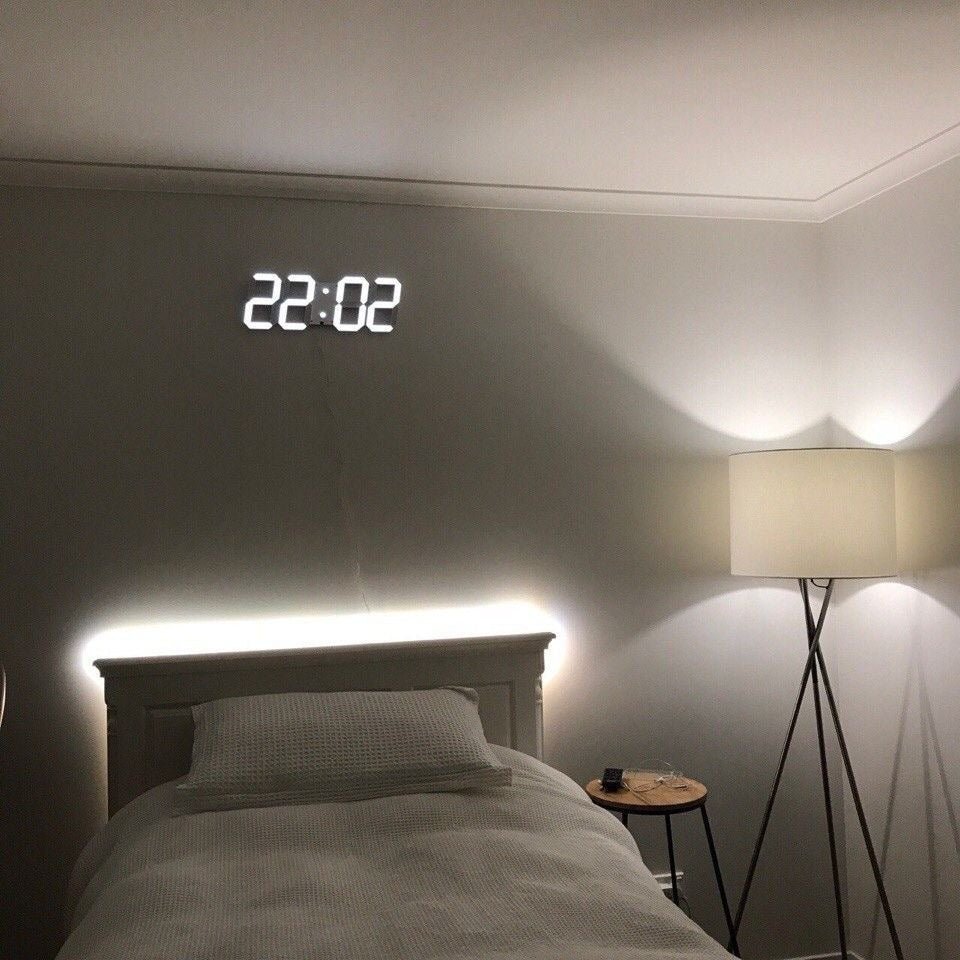 3D LED wandklok met dimbare verlichting