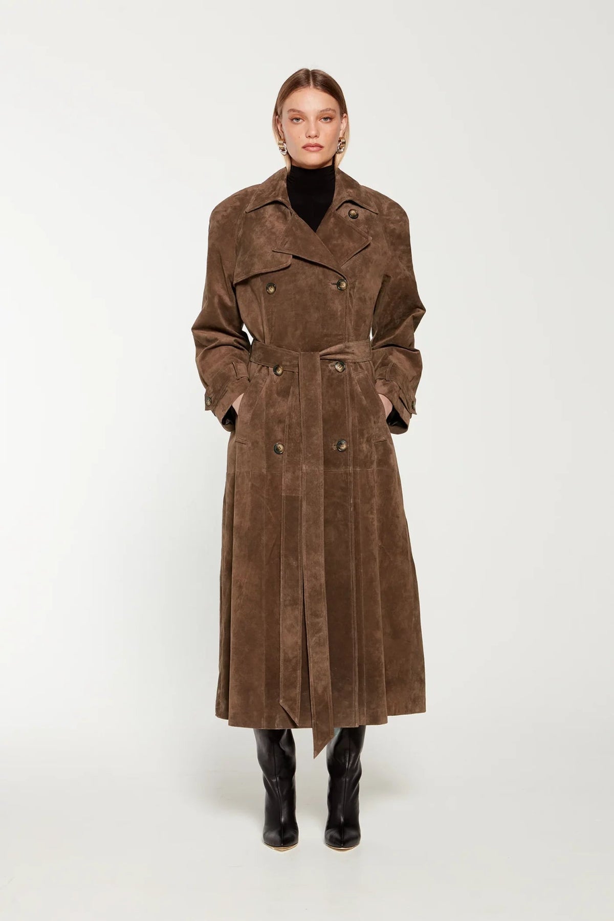Faux suede winterjas voor dames