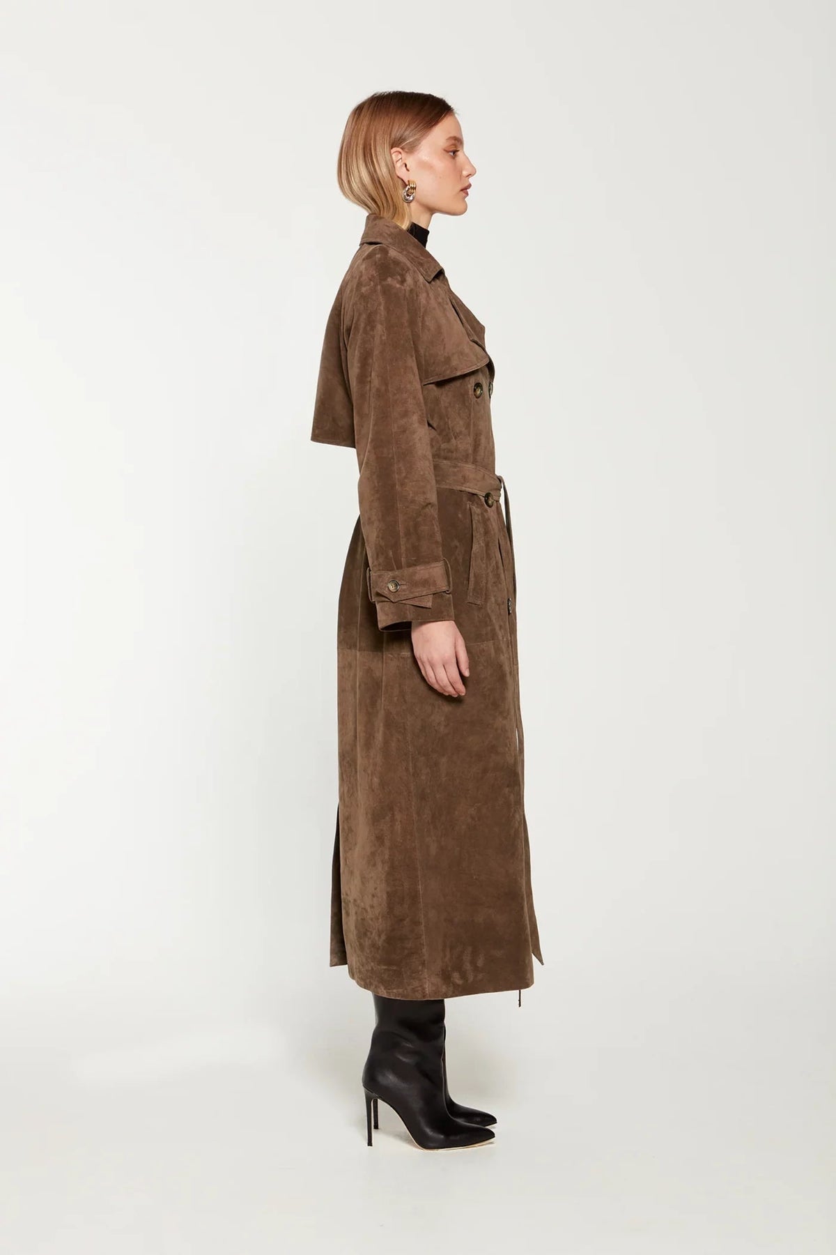 Faux suede winterjas voor dames