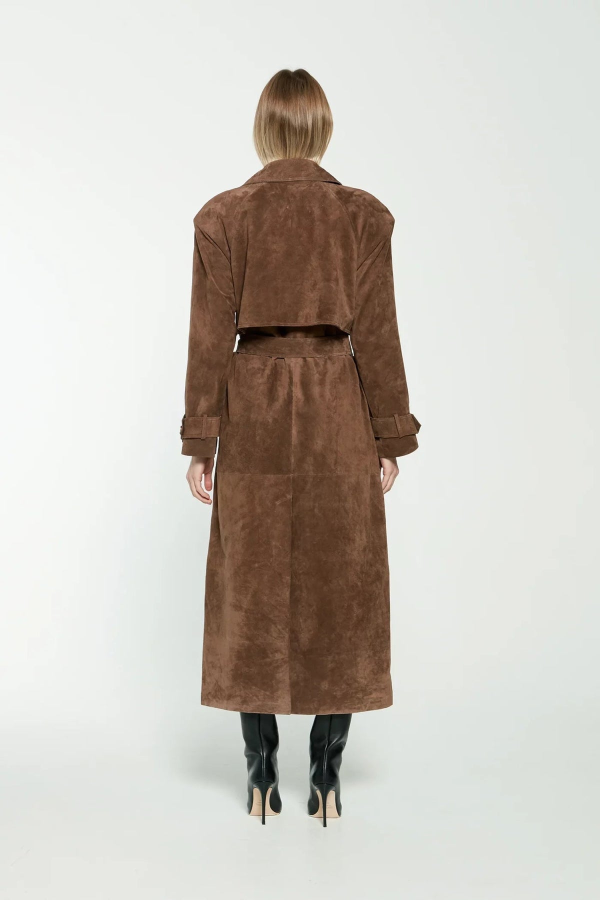 Faux suede winterjas voor dames