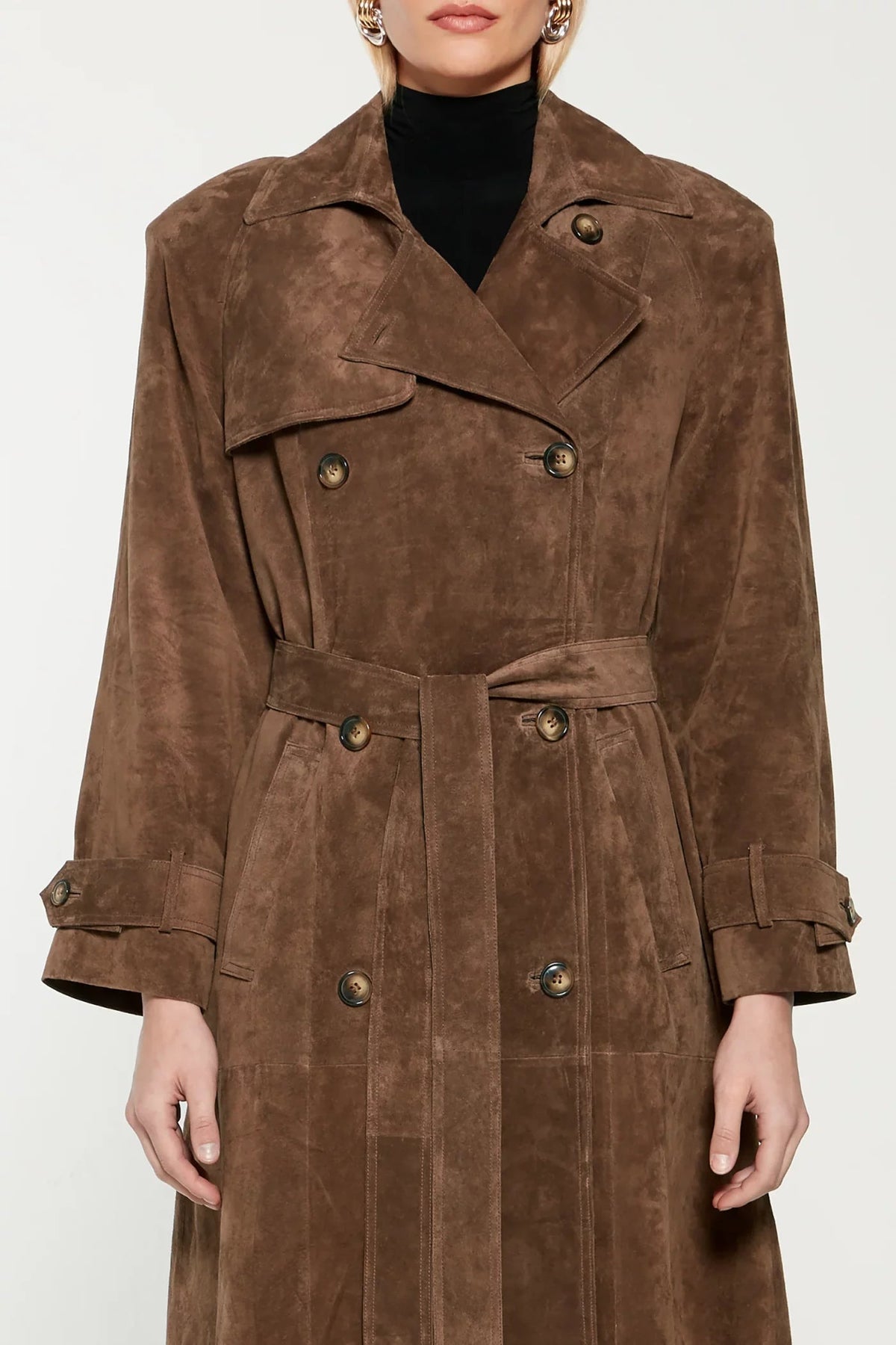 Faux suede winterjas voor dames