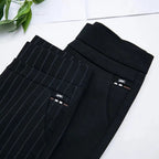 Rechte damesbroek met elastische hoge taille