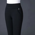 Rechte damesbroek met elastische hoge taille