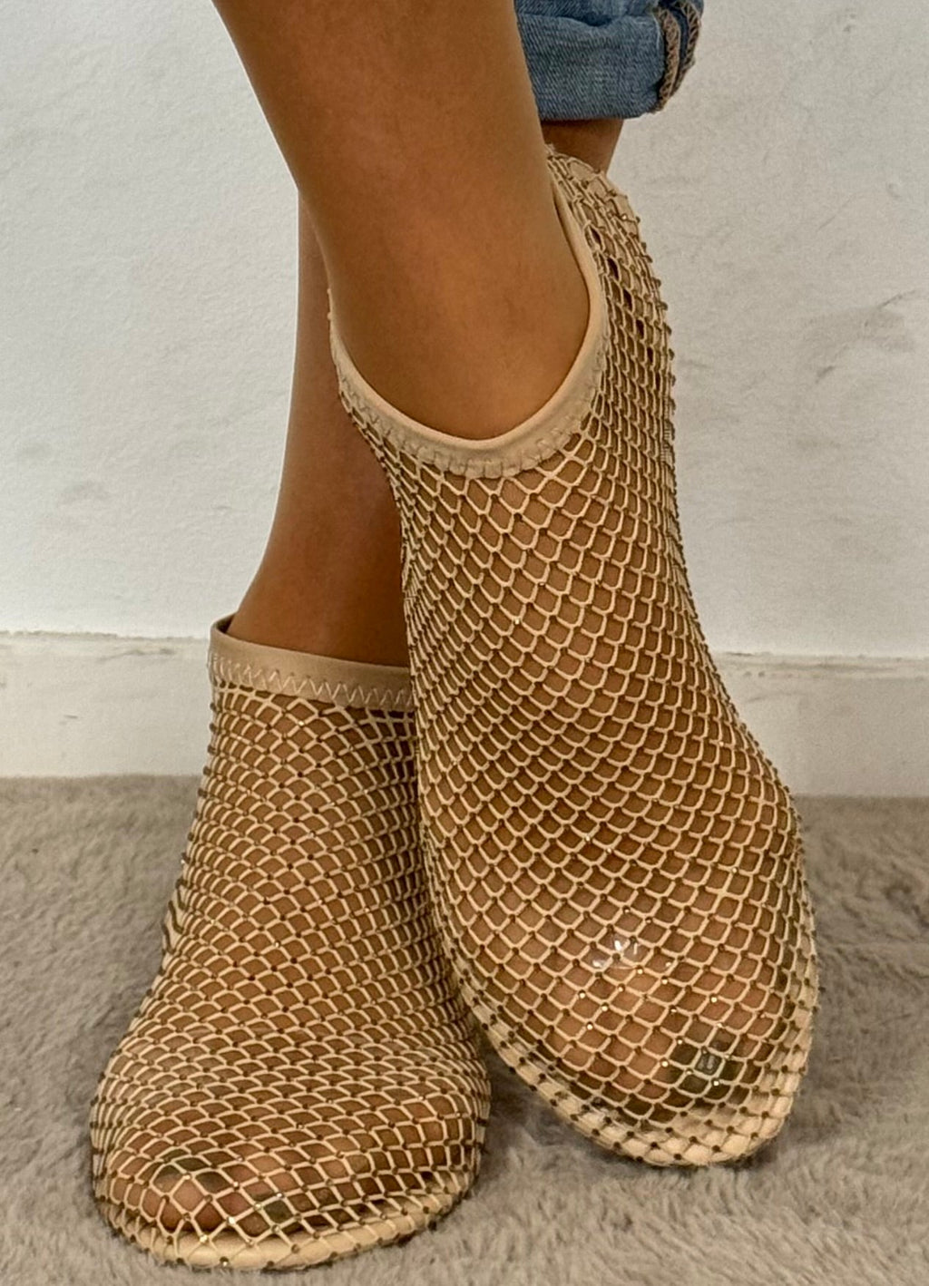 Glanzende ballerina's met antislip zool