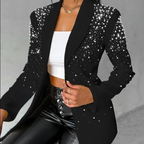 Slanke damesblazer met pareldetails