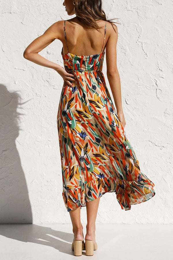Luchtige maxi zomerjurk met taille-snede