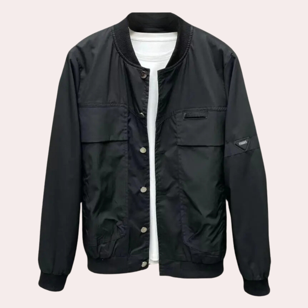Zwarte moderne jas voor heren