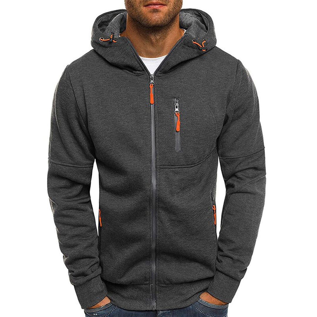 Roel | Zachte herenhoodie met doorlopende rits