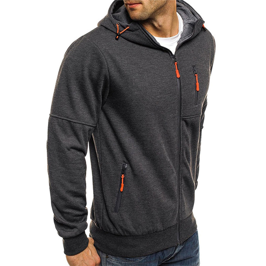 Roel | Zachte herenhoodie met doorlopende rits
