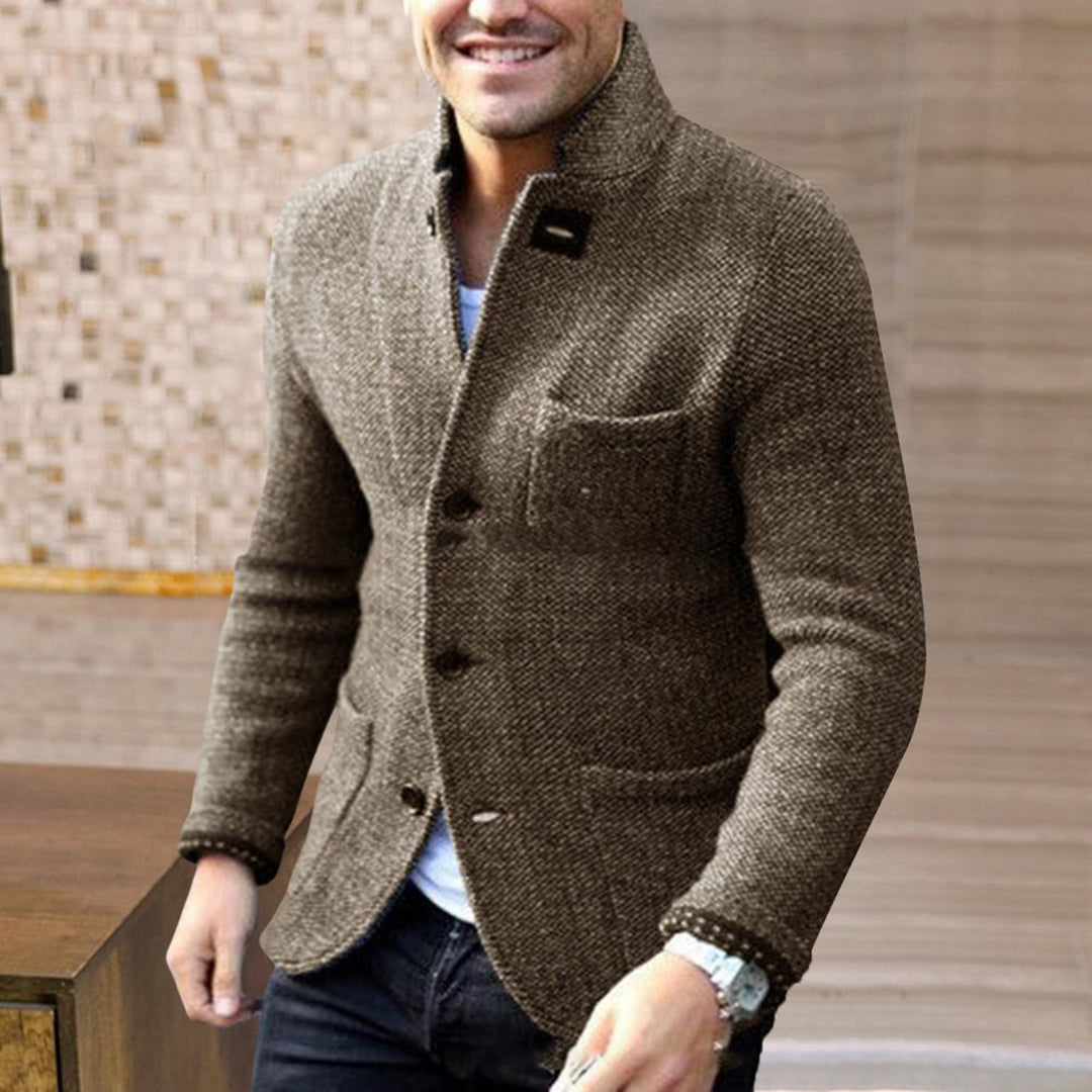 Gebreide heren cardigan met knopen