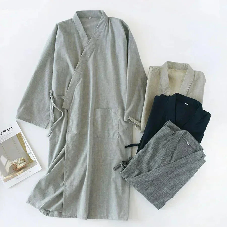 Japanse kimono-stijl herenbadjas