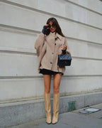 Dames tussenjas in oversized look met knoopsluiting — afbeelding 20