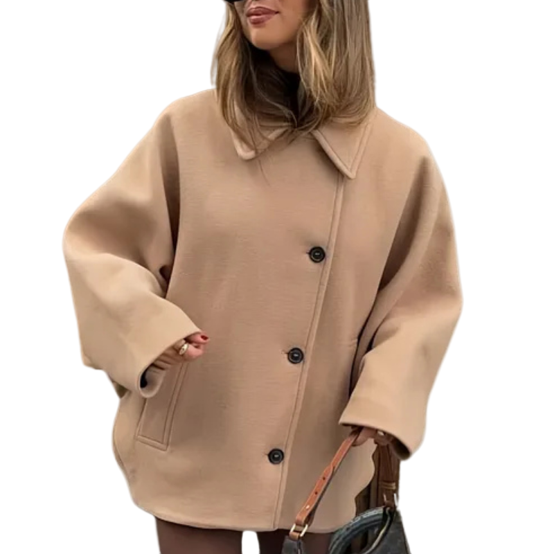 Dames tussenjas in oversized look met knoopsluiting