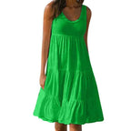 Mouwloze mini jurk met ronde hals