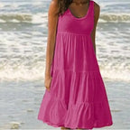 Mouwloze mini jurk met ronde hals