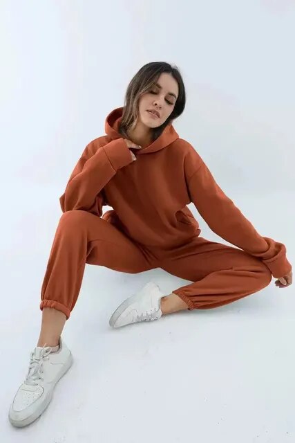Rina | Damesvrijetijdsset met ruime hoodie en broek