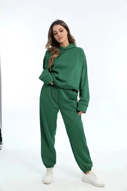 Dames fleece hoodie en joggingbroek-set