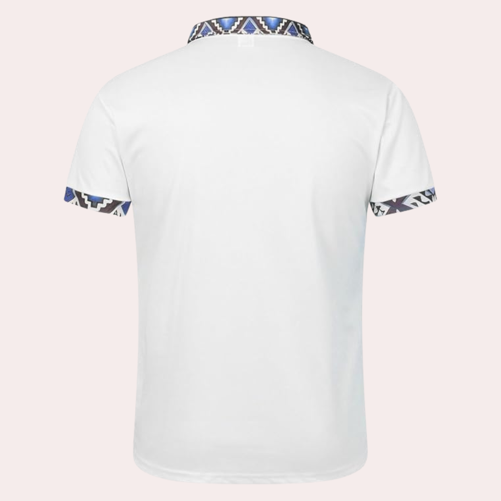Bedrukte witte polo voor heren