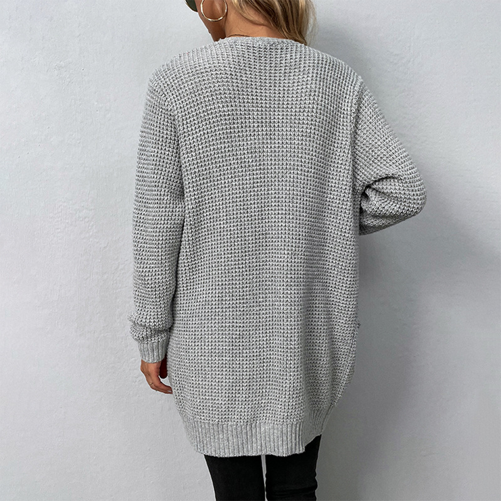 Gebreid dames vest met zakken