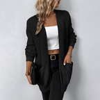 Gebreid dames vest met zakken