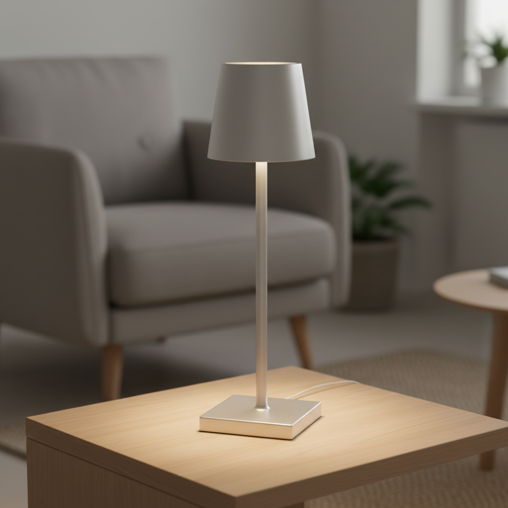 Draadloze aluminium tafellamp