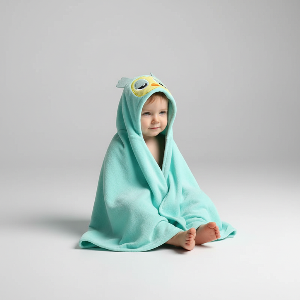 Capuchon badstof handdoek voor kinderen