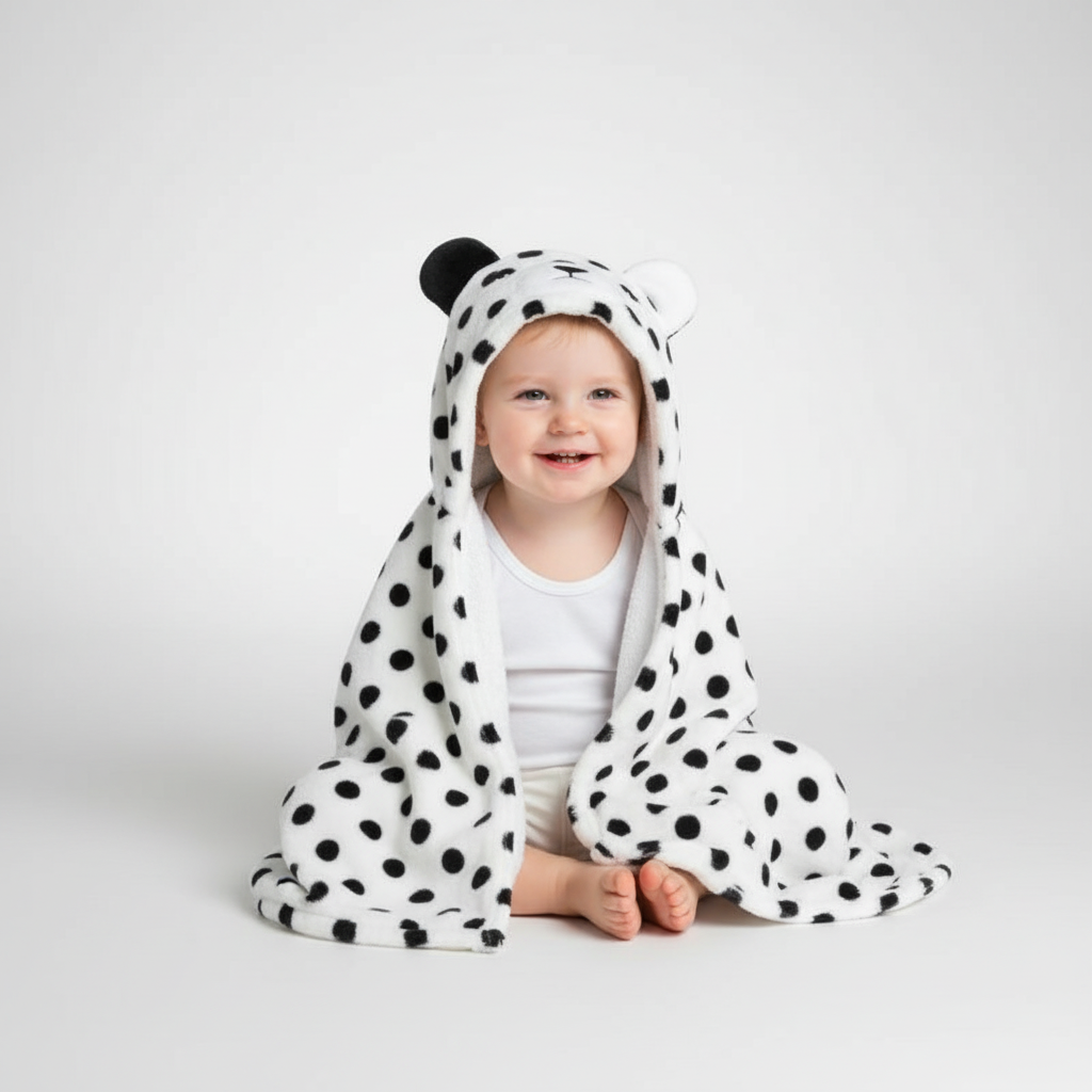 Capuchon badstof handdoek voor kinderen